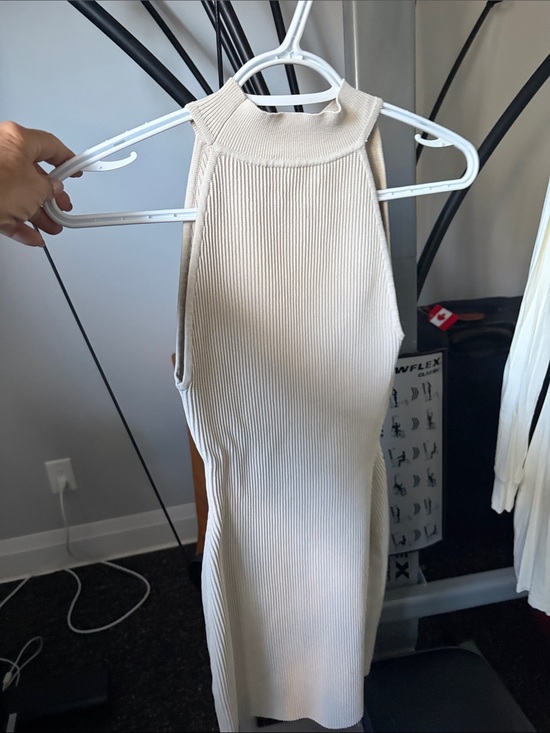 Babaton Dresses & Skirts - Babaton Ribbed Halter Midi Dress in Cream